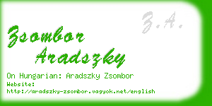 zsombor aradszky business card